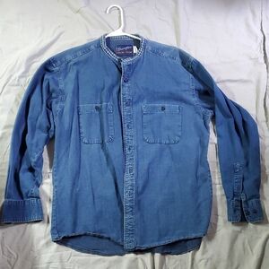 Mens Wrangler Classic Blue Denim Shirt